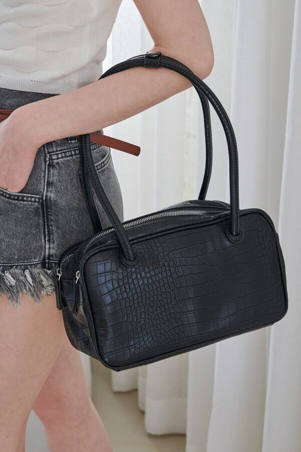 Gabi Faux Croc Shoulder Bag