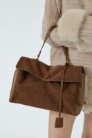 Faux Suede Shoulder Bag