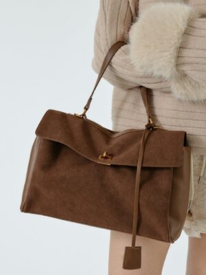 Faux Suede Shoulder Bag