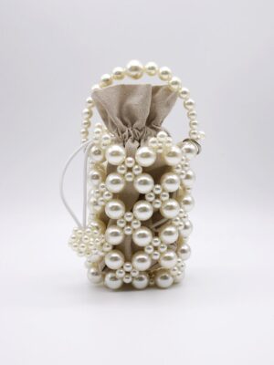 Faux Pearl Beaded Crossbody Bag