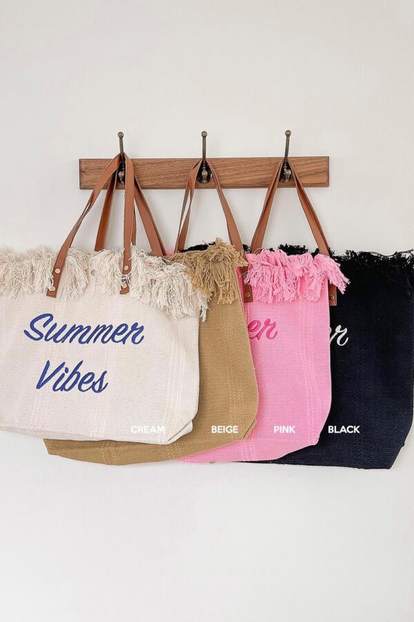 Lettering Raffia Shoulder Bag